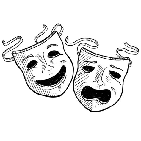 ᐈ Comedy and tragedy masks stock vectors, Royalty Free comedy tragedy ...