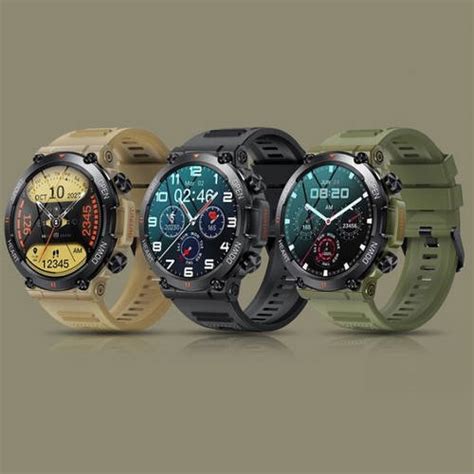 Купить Смарт часы мужские хаки со звонком шагомер пульс давление фитнес ...