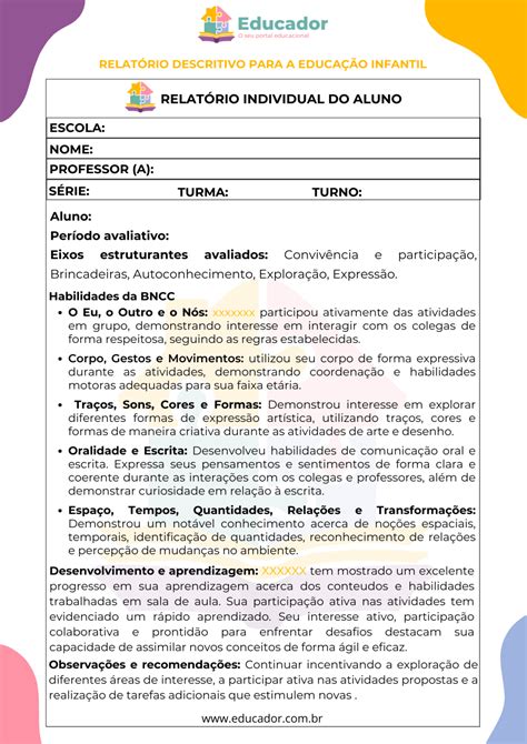 Relatório Para Alunos Com Dificuldades De Aprendizagem