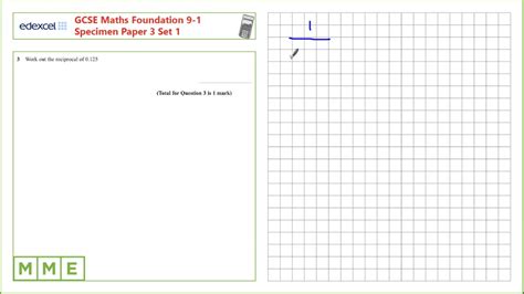 GCSE Maths EDEXCEL Specimen Set 1 Foundation Paper 3 Q3 Decimals To