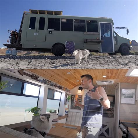 Shuttle Bus Gets Turned Into A Solar Powered Home On Wheels The Flighter