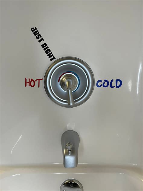 Hot Cold And Just Right Vinyl Adhesive Decals For Bath Or Shower Faucet Transform Your
