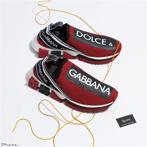 Dolce And Gabbana Red Branded Sorrento Sneakers