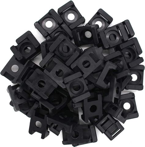 Amazon OLIREXD 100 Of Pack Black 9mm Cable Tie Mount Base Saddle