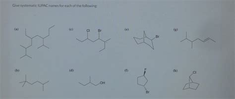 Solved Give Systematic Iupac Names For Each Of The