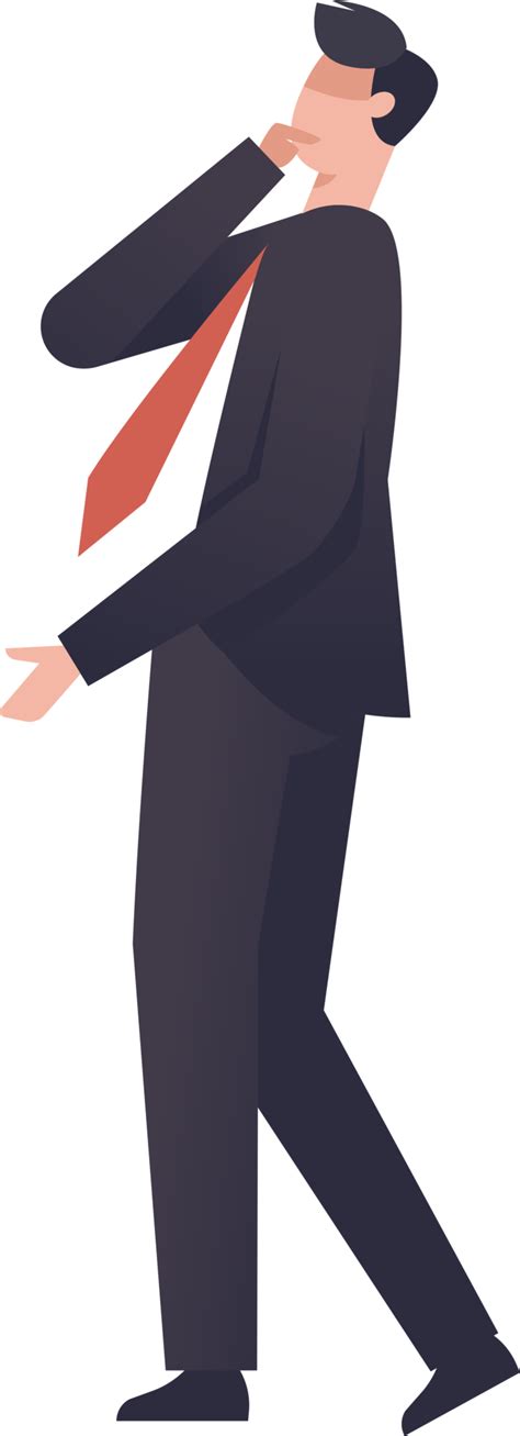 Businessman Thinking Man In Dark Suit Standing A Making Decision