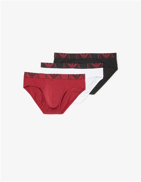 Shop Emporio Armani Monogram Briefs 3 Pack On Rinascente