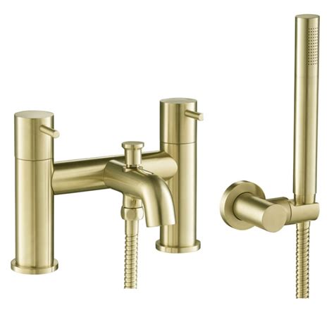 Jtp Vos Brushed Brass Bath Shower Mixer And Handset Sanctuary