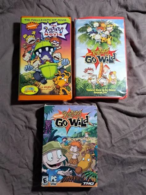 THE RUGRATS MOVIE & Rugrats Go Wild VHS Tapes Clamshell cases + PC Game ...