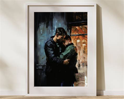 Gay Art Print Gay Couple LGBTQ Wall Poster Home Decor Wall Art Gay