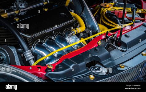 engine bay   modified honda civic stock photo alamy