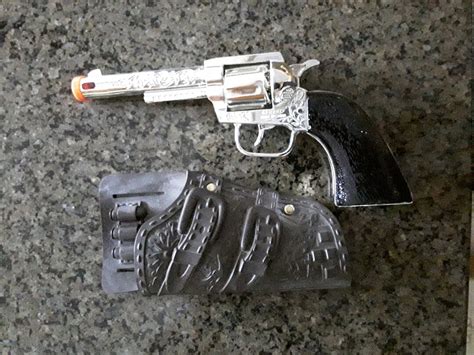 Vintage Cowboy Toy Gun Western Six Shooter And Holster Set Etsy