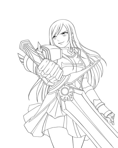 Fairy Tail Coloring Pages Erza