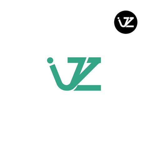 Diseño del monograma de las letras del logotipo IVZ Vector Premium