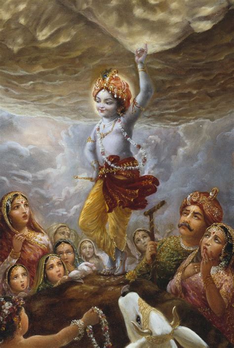 Krishna Lifts Govardhan Hill Krishna Lila Krishna Avatar Krishna