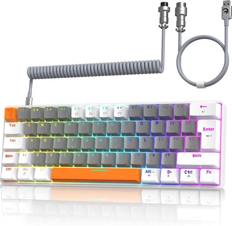 ZIYOU LANG T60 Wired Gaming Tastatur Mit Spiral USB C Kabel Kompakt