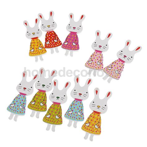 20 шт забавная форма кролика деревянные пуговицы embelliукрашения для ...
