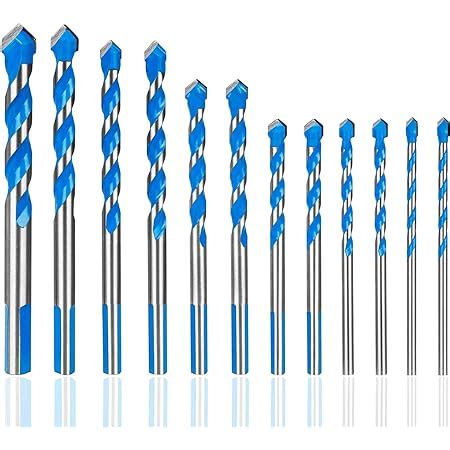 QWORK 5 Pcs Set 6 6 8 10 12mm Multi Material Drill Bit Set For