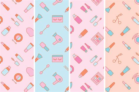 Cosmetics Seamless Patterns Design Cuts