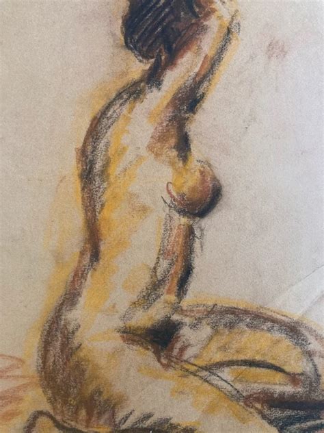 BEAUTIFUL DRAWING CONTEMPORARY Charcoal Naked Woman Nude Art Erotic Paper Manual