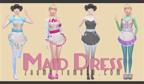 New Ts4 Maid Keyhole Dress Ropa Sims 4 Sims