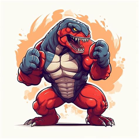 Premium Photo | Muscular dinosaur tshirt design