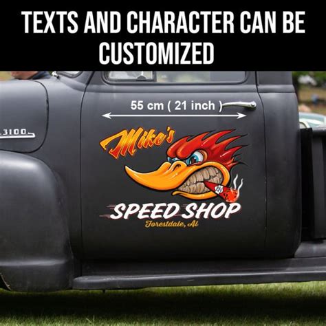 Personalized Hot Rod Bird Lettering Vinyl Sticker Rustypod Store