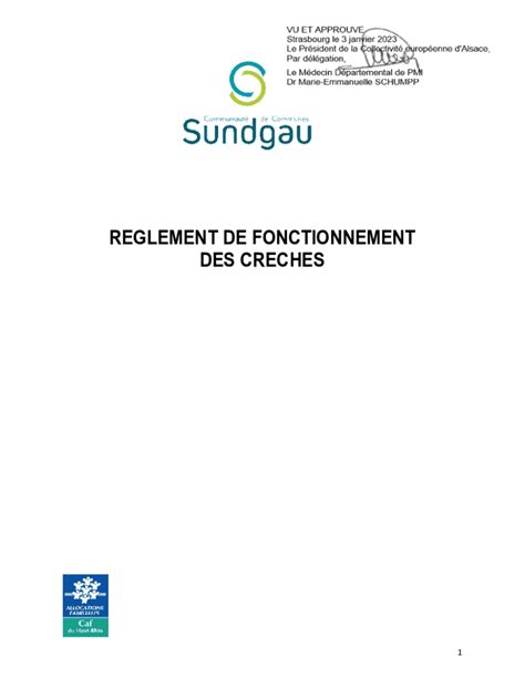 Remplissable En Ligne Rglement De Fonctionnement Des Crches De La Ville