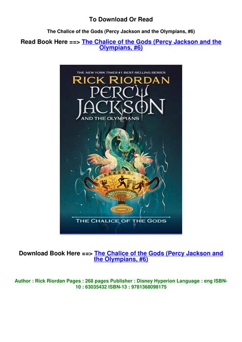 Pdf Download The Chalice Of The Gods Percy Jackson And The Olympians 6