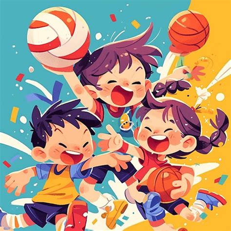 Premium Vector Kids Playing Sports On Childrens Day