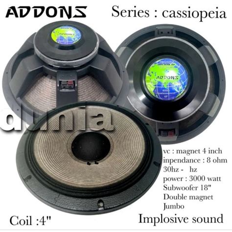 Jual Speaker Subwoofer Addons 18 Inch Series Cassiopeia 3000 Watt Coil