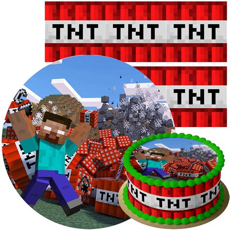 Zestaw Op Atek Na Tort Minecraft Obwody Tekst Allegro Pl