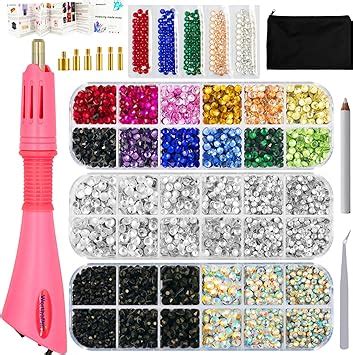 Amazon Hotfix Applicator With Pcs Hot Fix Rhinestones Bedazzler Kit For Blinging