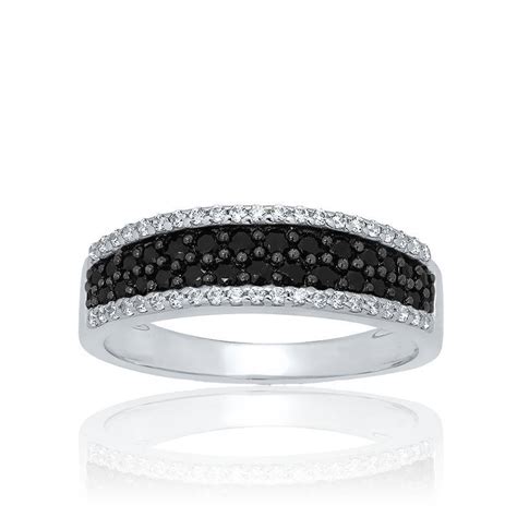 Bague Or Blanc Diamants Noirs Aurora Ocarat