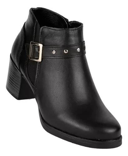 Botin Formal Tacon Mujer Negro Piel Stfashion 21003902 Envío gratis