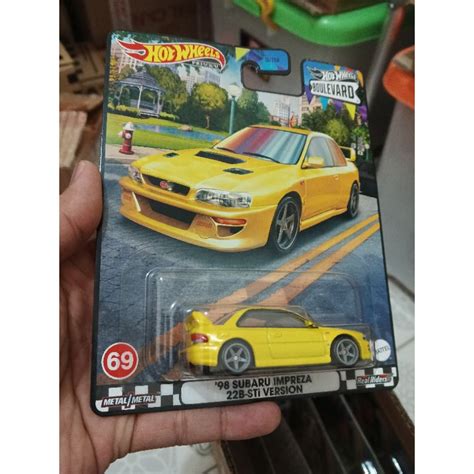 Hot Wheels Premium 98 Subaru Impreza 22B STi Version Yellow Shopee Malaysia