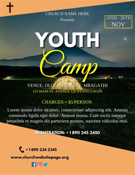 Youth Camp Poster Template Postermywall