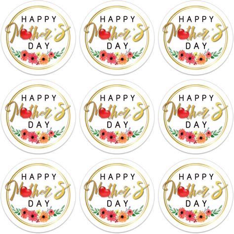 Juesmos 48pcs Happy Mothers Day T Label Stickers 15
