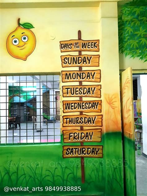 Play School Pre Primary School Classroom Wall Art Painting Ideas