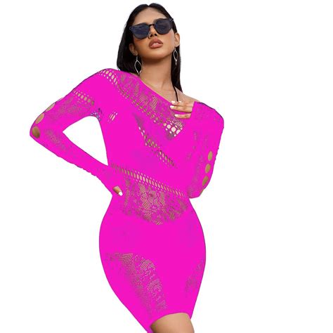 KINNKYUU Women Fishnet Bodystocking Lingerie Sexy Footless Stockings Sleeveless Lace Bodysuit