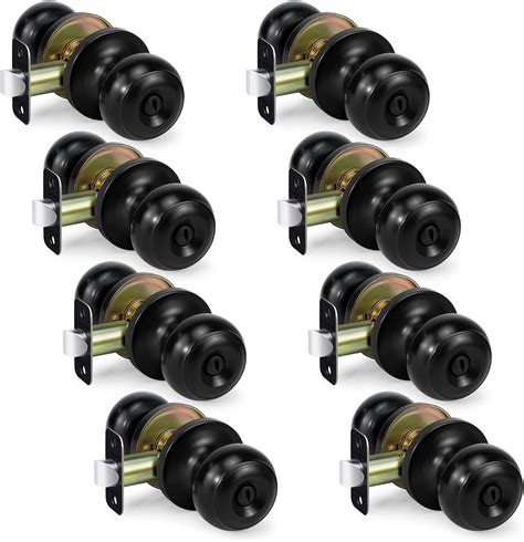 Loqron Privacy Door Knob Keyless Interior Door Lock 8 Pack Flat Ball