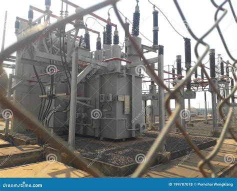 Transformer Yard Or Substation With Safety Fence Stock Photo Image Of