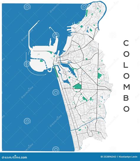Colombo Vector Map Detailed Map Of Colombo City Administrative Area