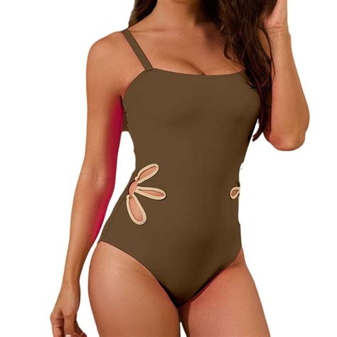 Caivo Women With Sexy Lace Up Hollow Out Strap Bikini Swimwear Brazilian Beach Vacation Summer