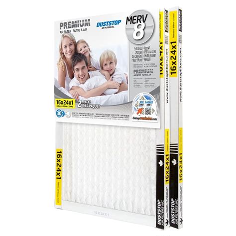 Duststop 16x24x1 MERV 8 Premium filter pack of 12 filters | The Home Depot Canada