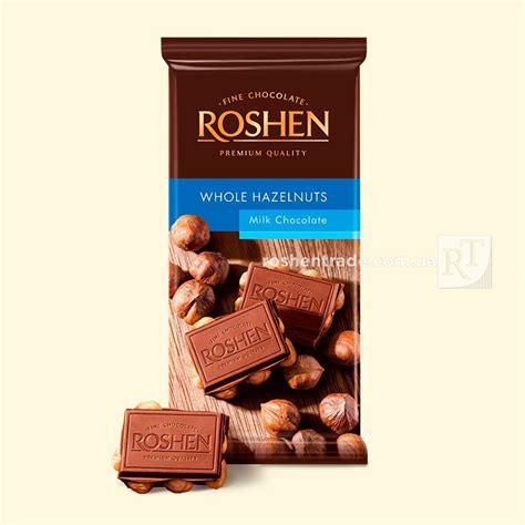 Roshen Шоколад молочный с целым лесным орехом с доставкой на дом ...