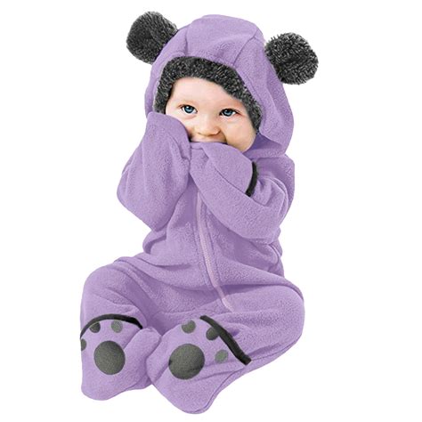 Chaolei Fleece Baby Bunting Bodysuit Infant One Piece Kids Hooded