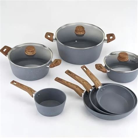 Shot Blasting Aluminum Forged Cookware Set KUKIWELL