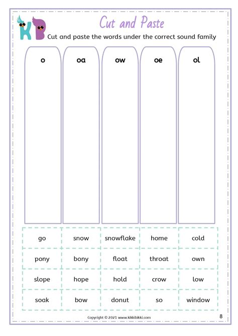 Learn To Spell Oa Ow Oe Ol Words Free Printable Worksheets