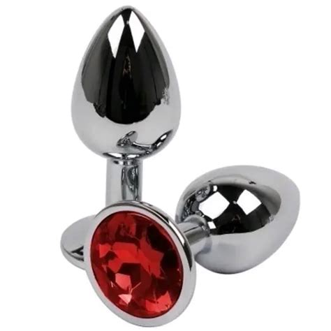 Plug Anal Acero Inoxidable Con Joya Roja Succubuss Sex Shop